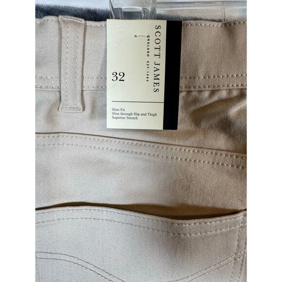 NWT Scott James Cream Chino Shorts Men's size 32 - Picture 8 of 9